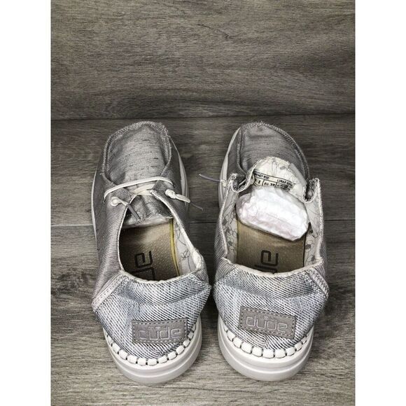 Hey Dude Wendy Rise Sox Stone White Textile Slip On Comfort Shoes Women 8M US/39 - Picture 15 of 16